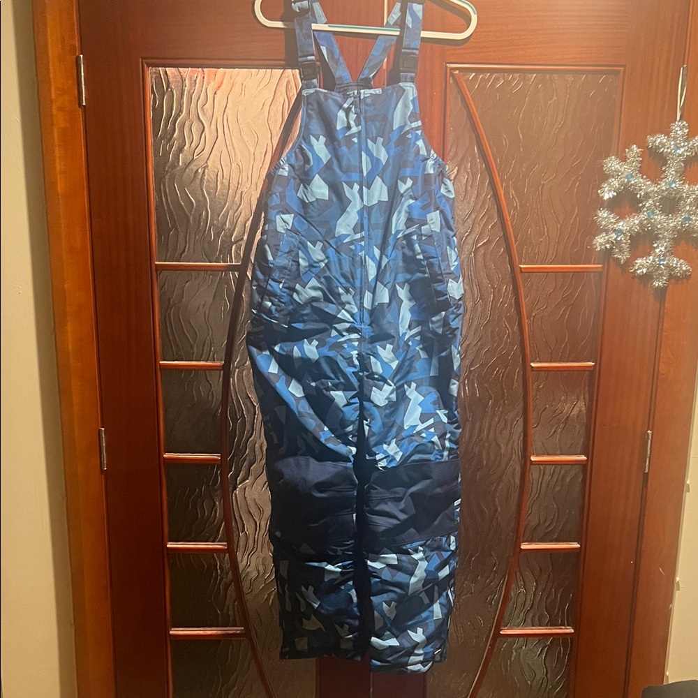 Lands' End Blue Patterned Kids Snowsuit Snow Bib